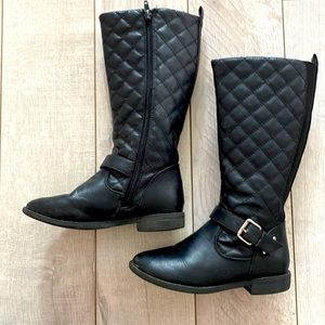 Tall Black Boots Size 1 Kids